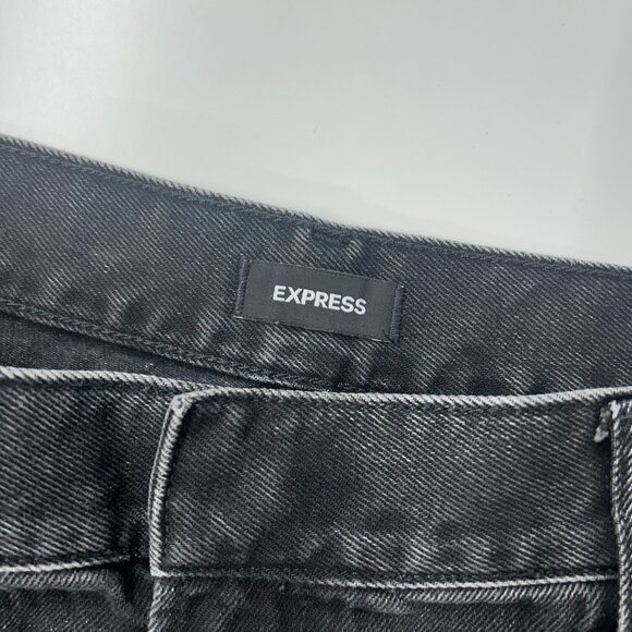 Express 70s Flare Jeans Women’s Size 6 Long 6L Black Mid‎ Rise - Picture 3 of 12